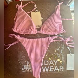 Monday Swimwear Light Pink Bikini Set